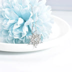 Collier avec Pendentif Flocon de Neige en Zircon blanc