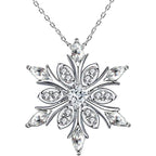 Collier avec Pendentif Flocon de Neige en Zircon blanc