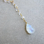 Necklace with Water Drop Pendant in Crystal Moonstone