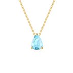 Necklace with Water Drop Pendant in Zircon Birthstone