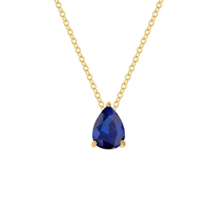 Necklace with Water Drop Pendant in Zircon Birthstone
