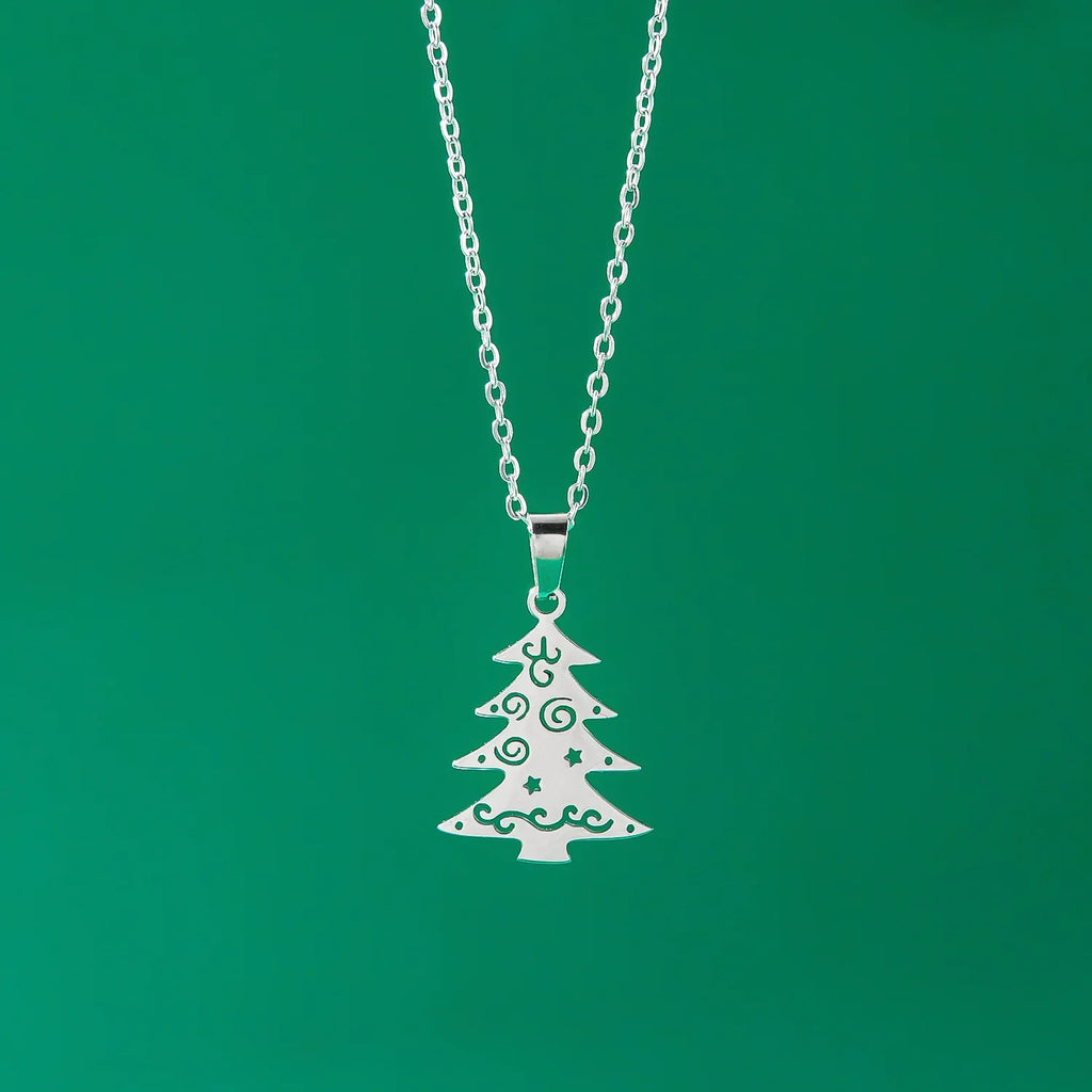 Collier avec Pendentif Hivernal sapin argent