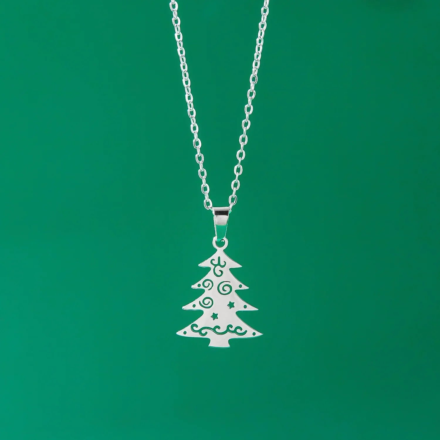 Collier avec Pendentif Hivernal sapin argent