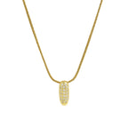 Collier avec pendentif initiale en strass i