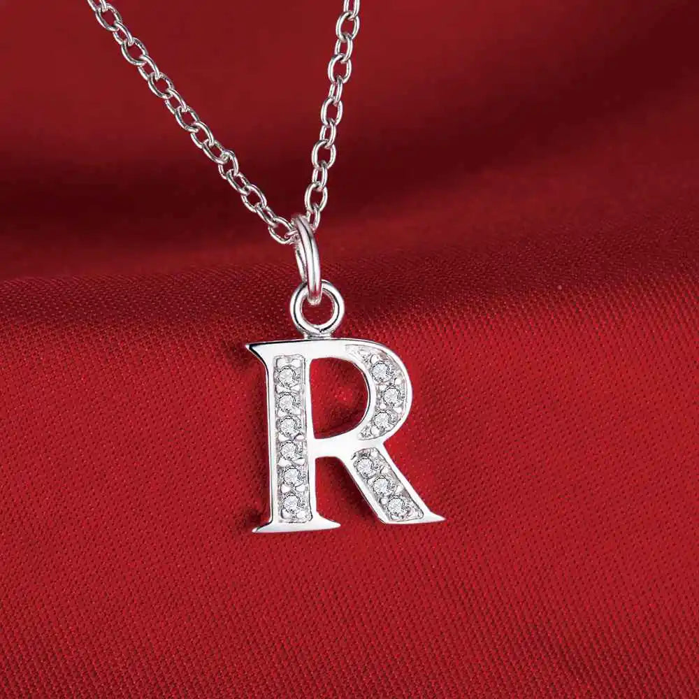 Collier long avec pendentif initiale  r
