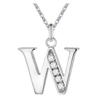 Collier avec pendentif initiale et strass - lettre W