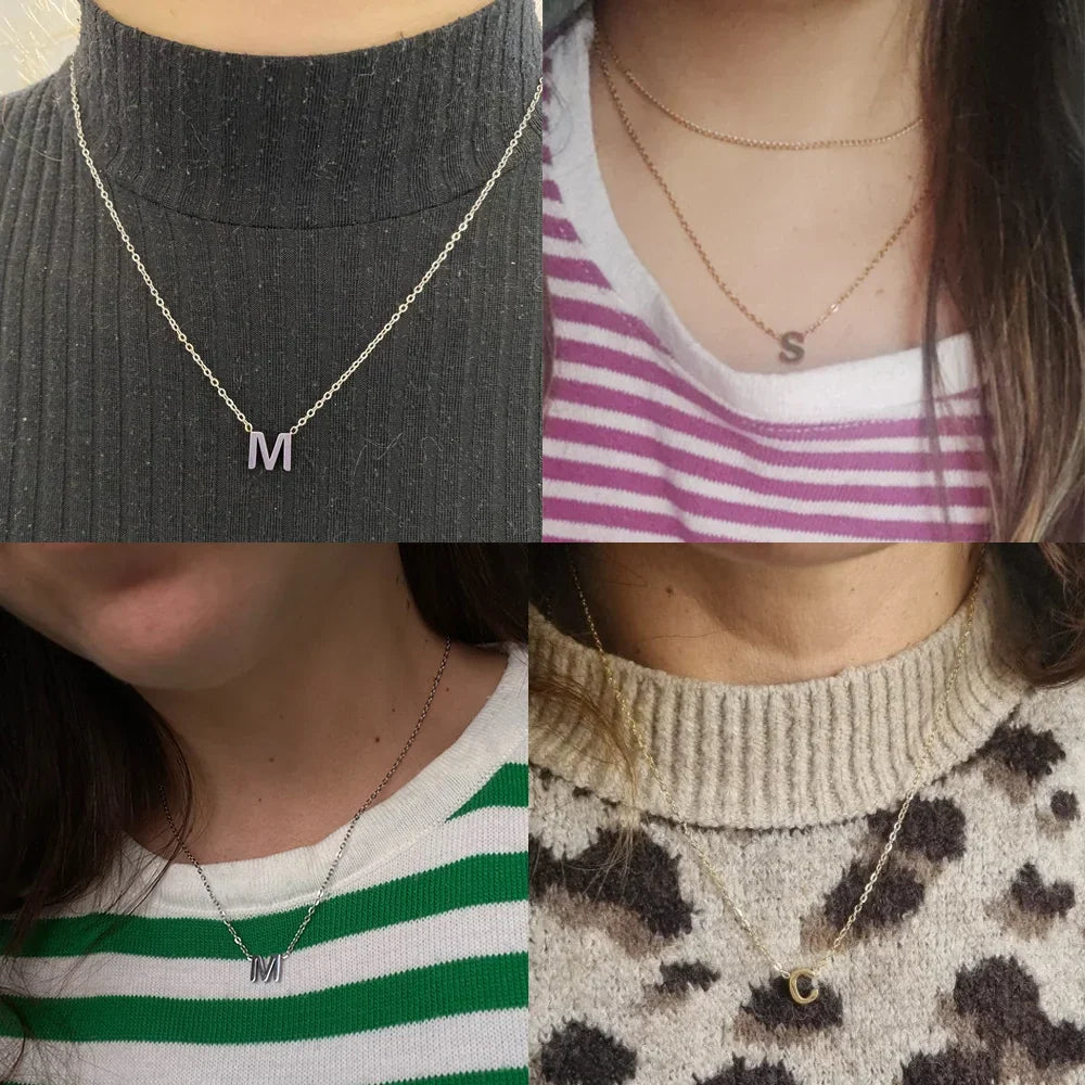 Collier avec pendentif initiale m