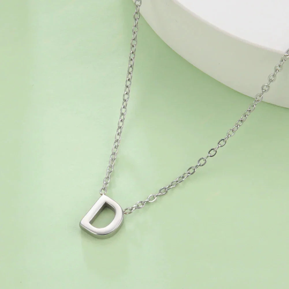 Necklace with initial pendant - letter 