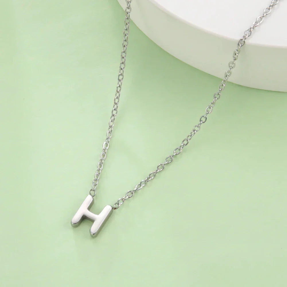 Necklace with initial pendant - letter 