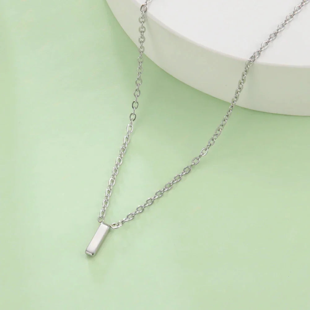 Necklace with initial pendant - letter 