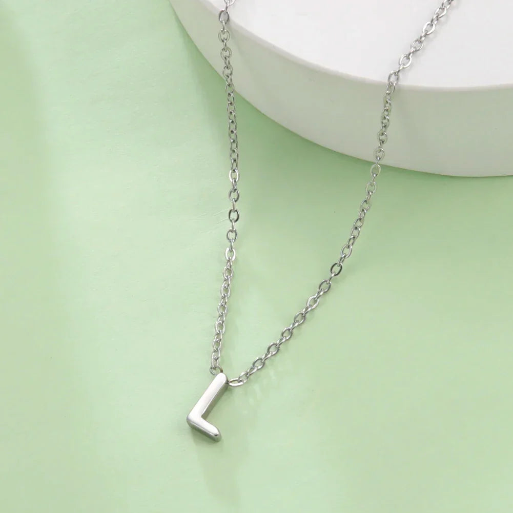 Necklace with initial pendant - letter 
