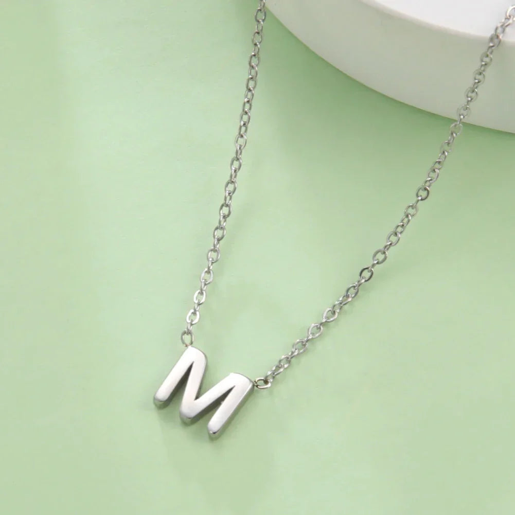 Necklace with initial pendant - letter 