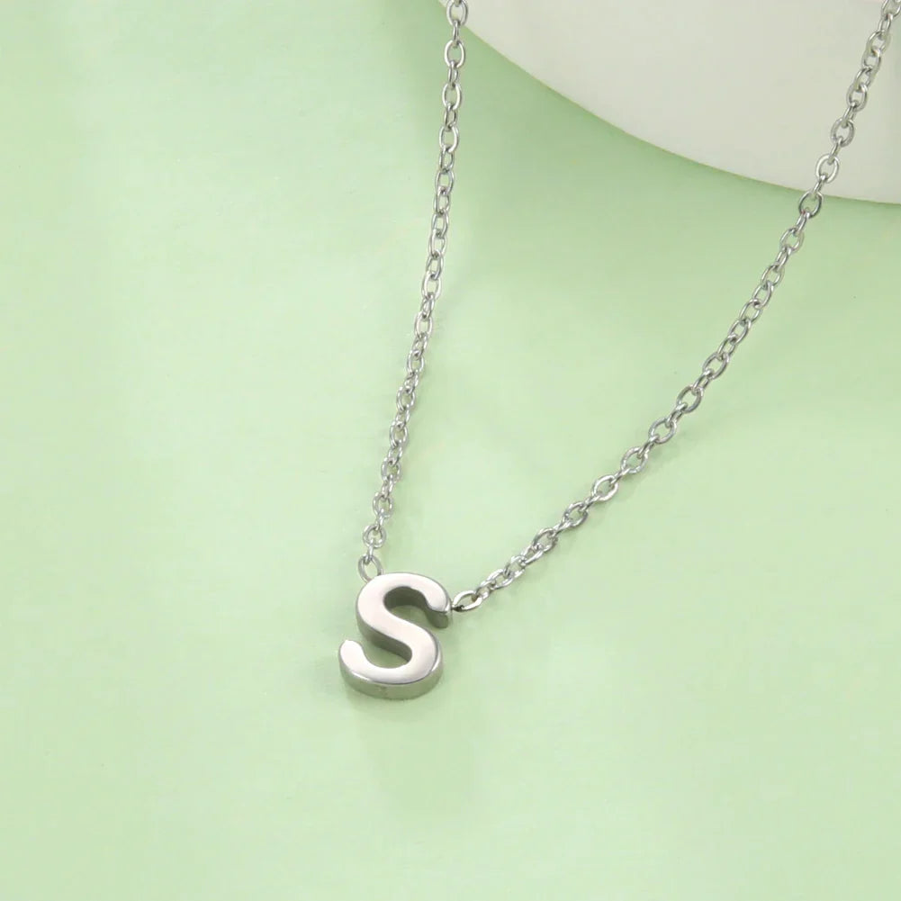 Necklace with initial pendant - letter 
