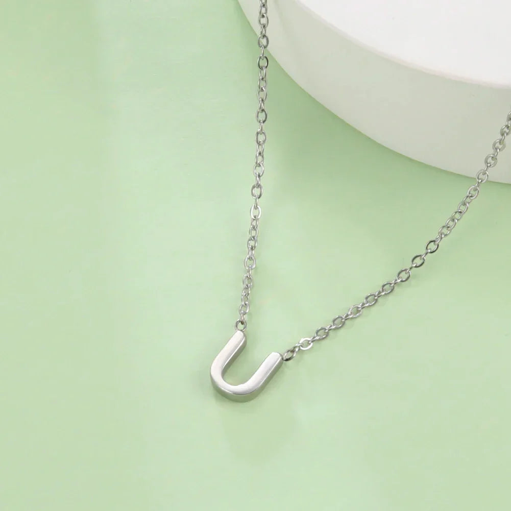 Necklace with initial pendant - letter 