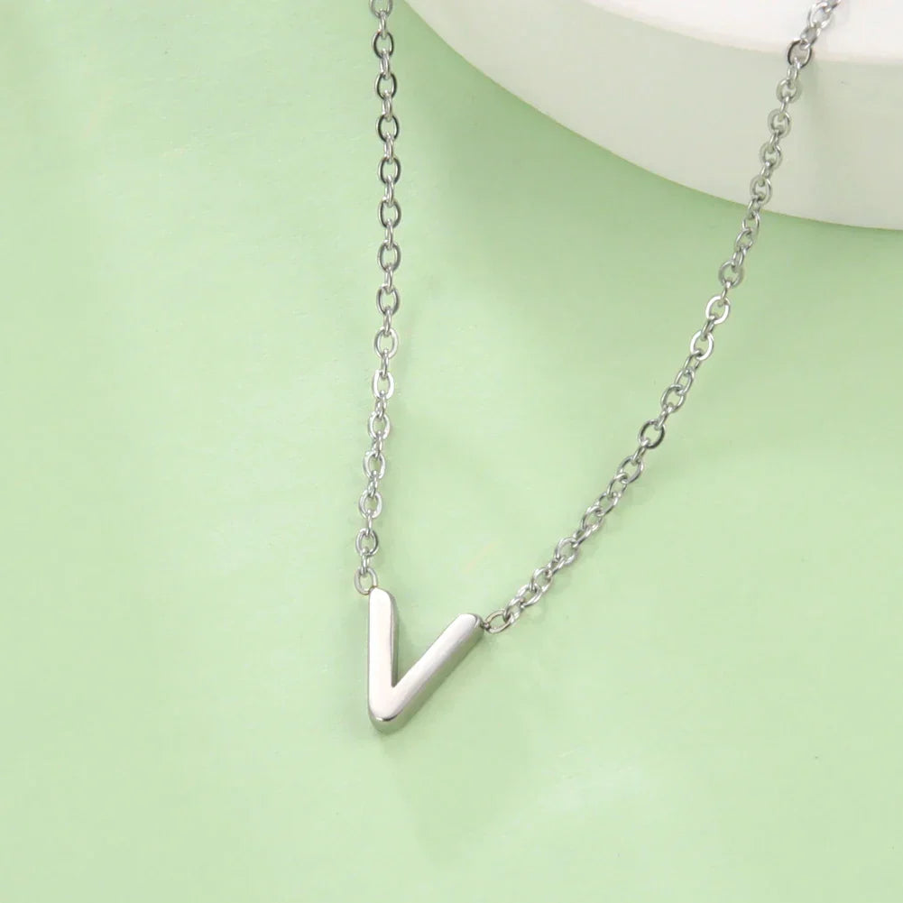 Necklace with initial pendant - letter 
