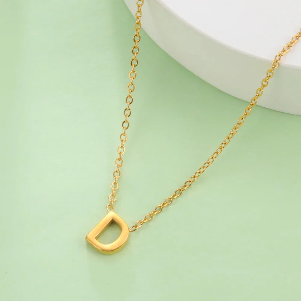 Necklace with initial pendant - letter 