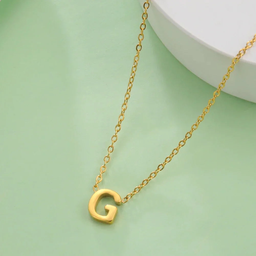 Necklace with initial pendant - letter 