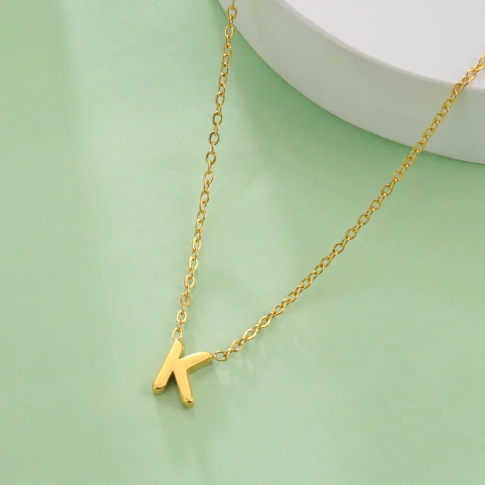 Necklace with initial pendant - letter 