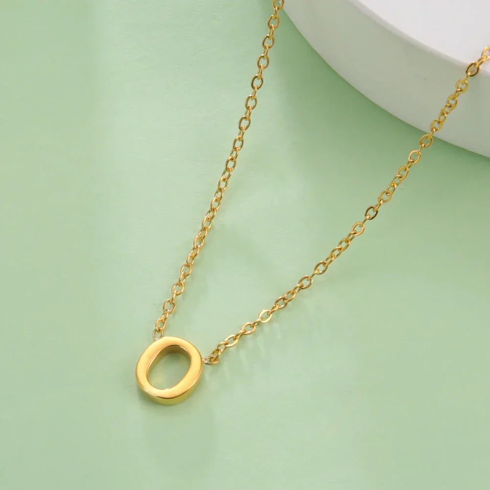 Necklace with initial pendant - letter 