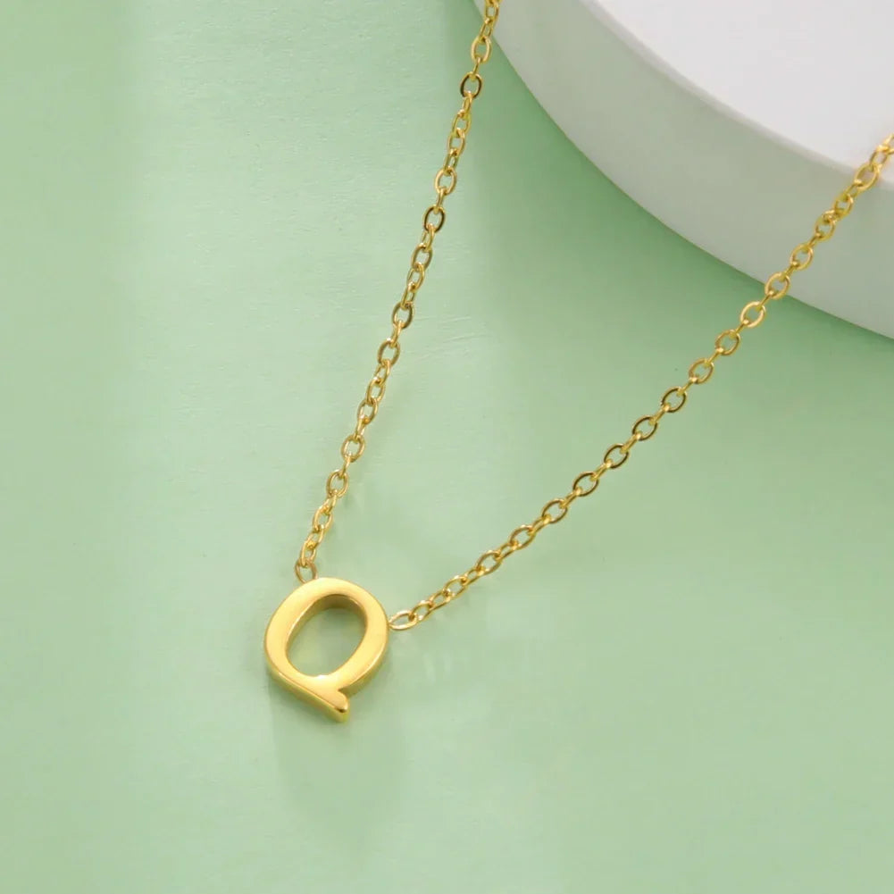Necklace with initial pendant - letter 