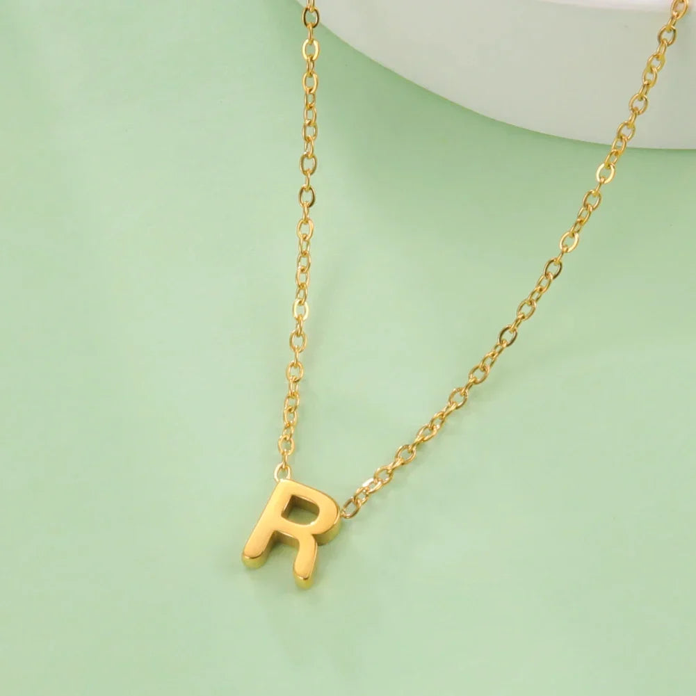 Necklace with initial pendant - letter 