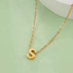 Necklace with initial pendant - letter 