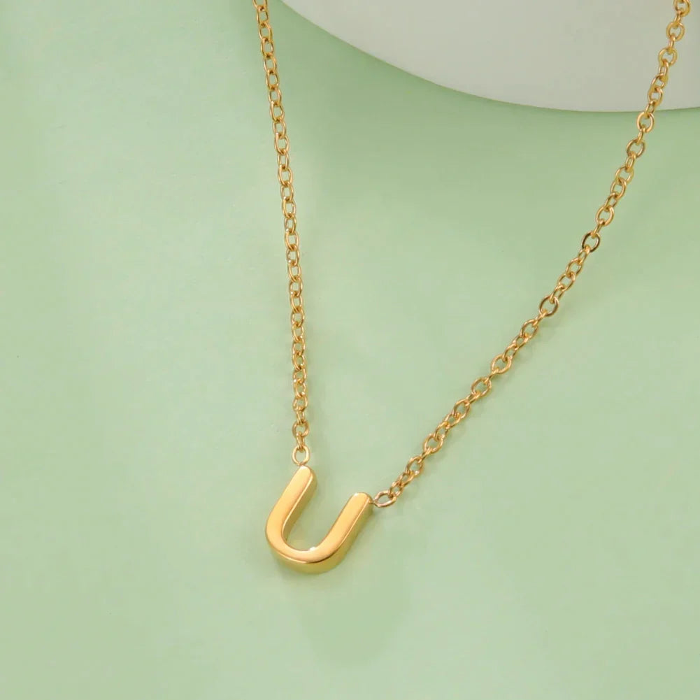 Necklace with initial pendant - letter 