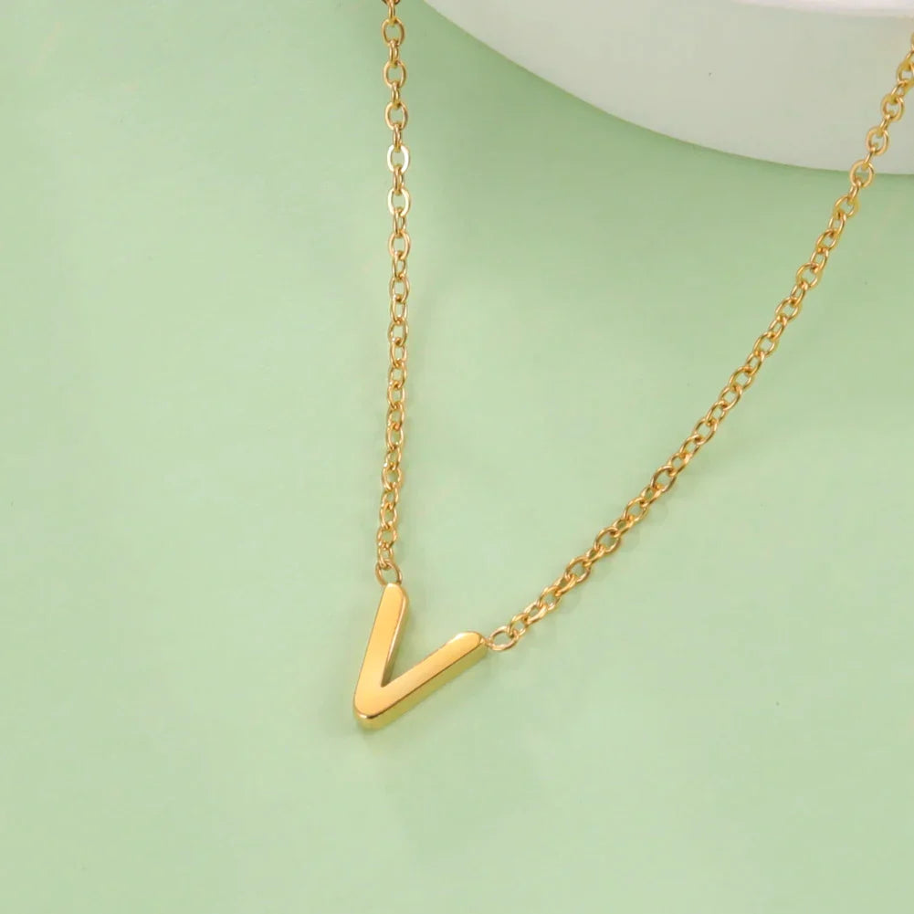 Necklace with initial pendant - letter 