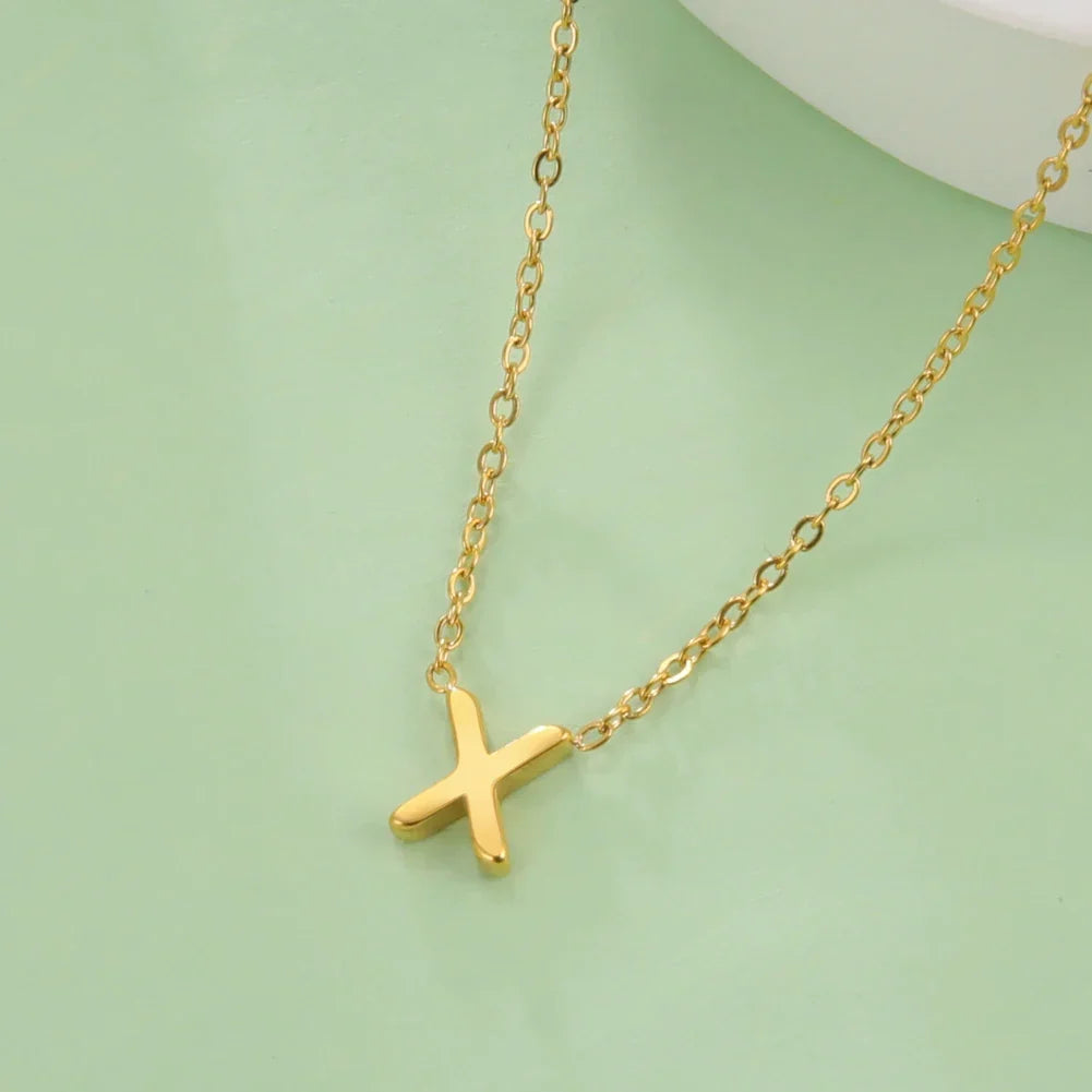 Necklace with initial pendant - letter 