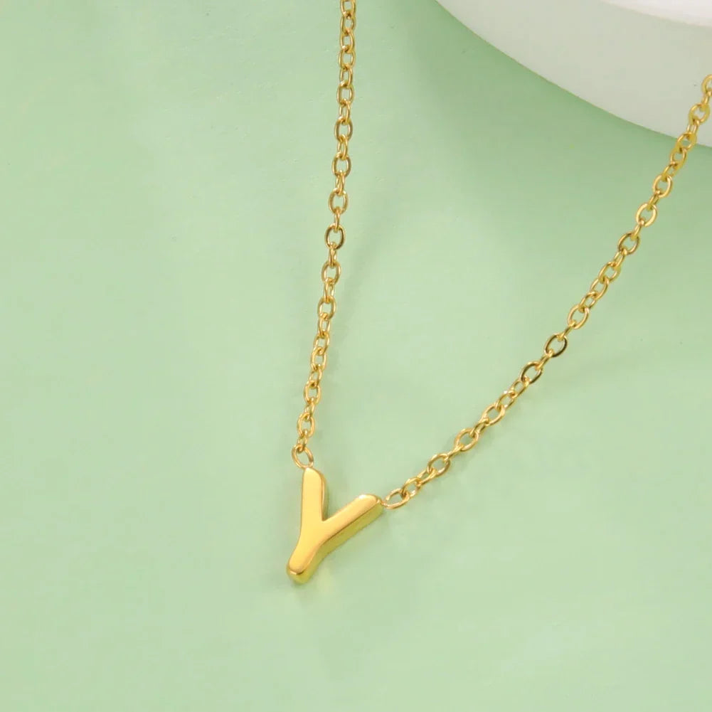 Necklace with initial pendant - letter 