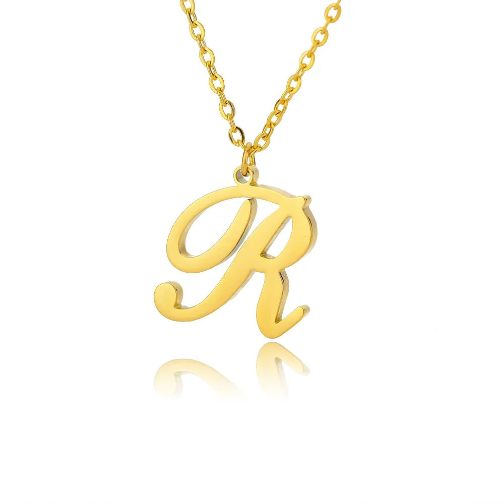 Collier avec pendentif initiale pour femme r