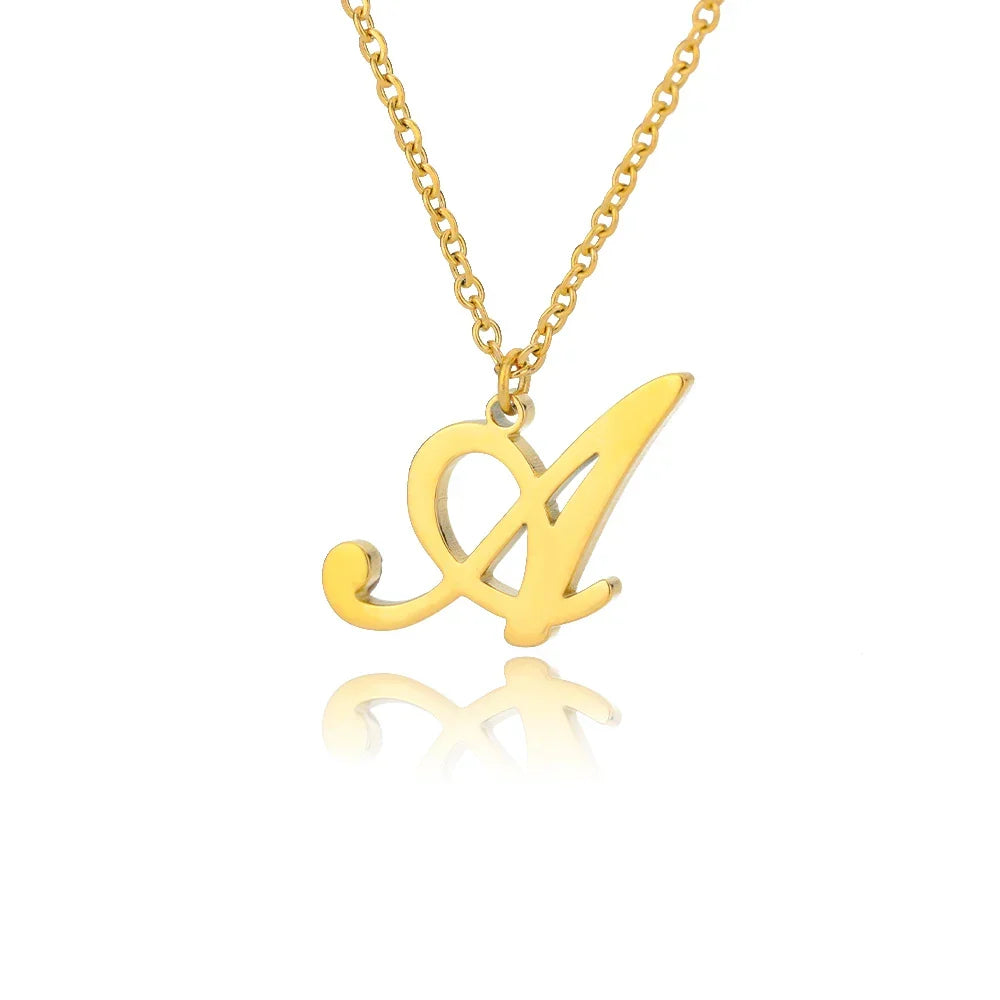 Collier avec pendentif initiale pour femme a