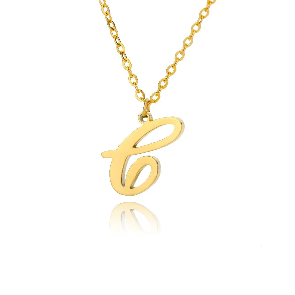 Collier avec pendentif initiale pour femme c