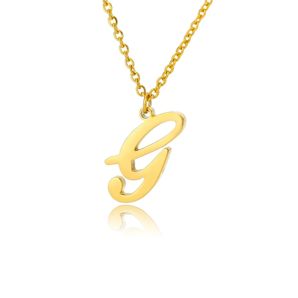 Collier avec pendentif initiale pour femme g