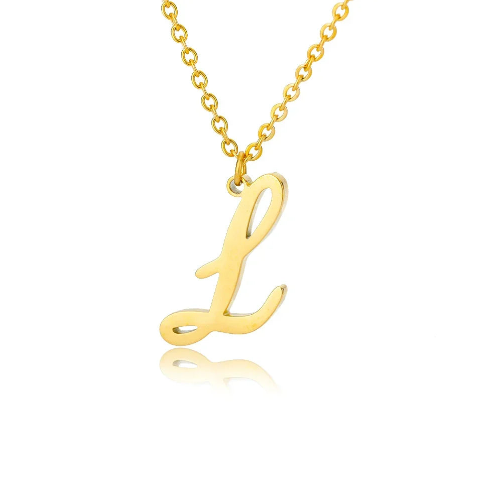Collier avec pendentif initiale pour femme l