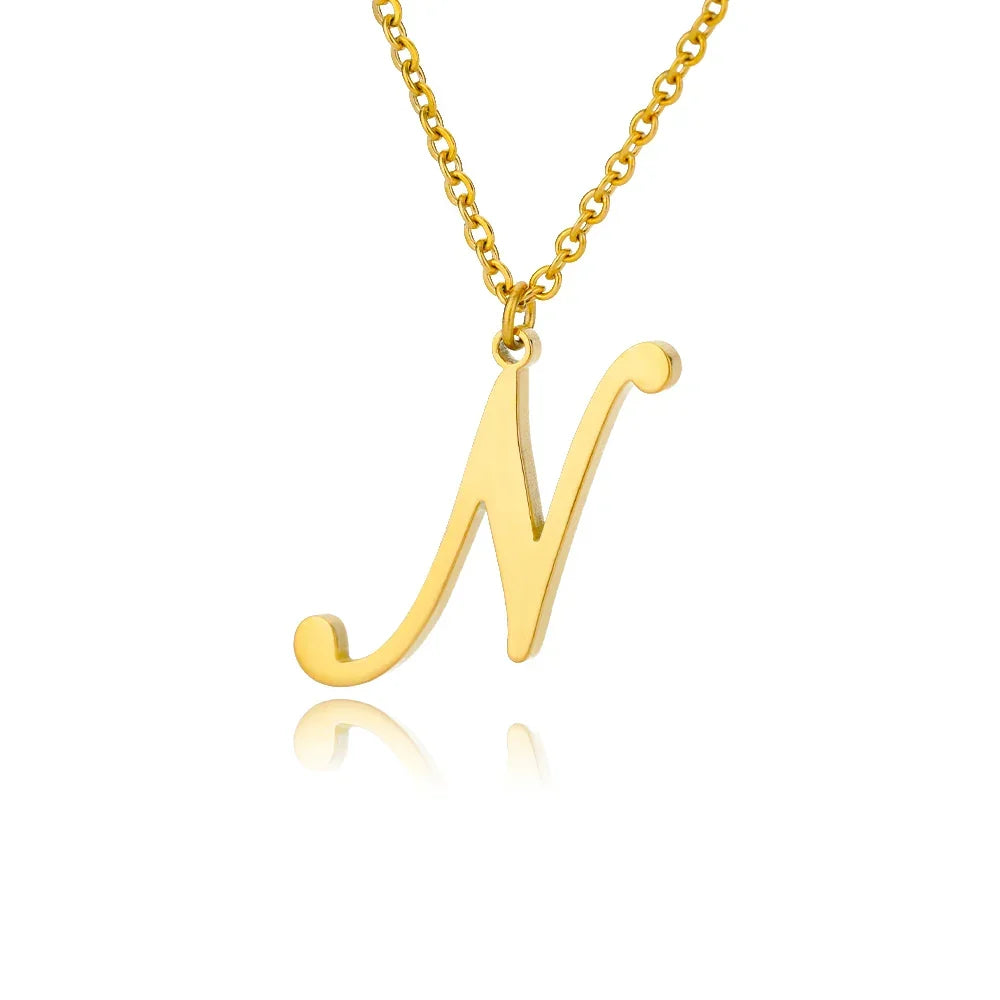 Collier avec pendentif initiale pour femme n
