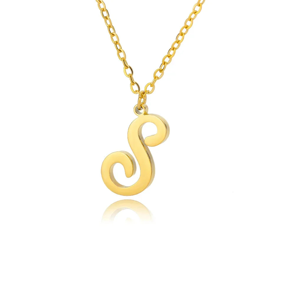 Collier avec pendentif initiale pour femme s