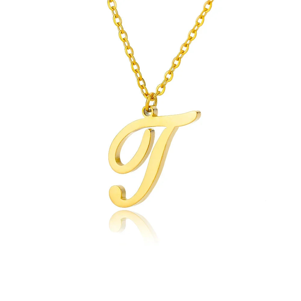 Collier avec pendentif initiale pour femme - lettre