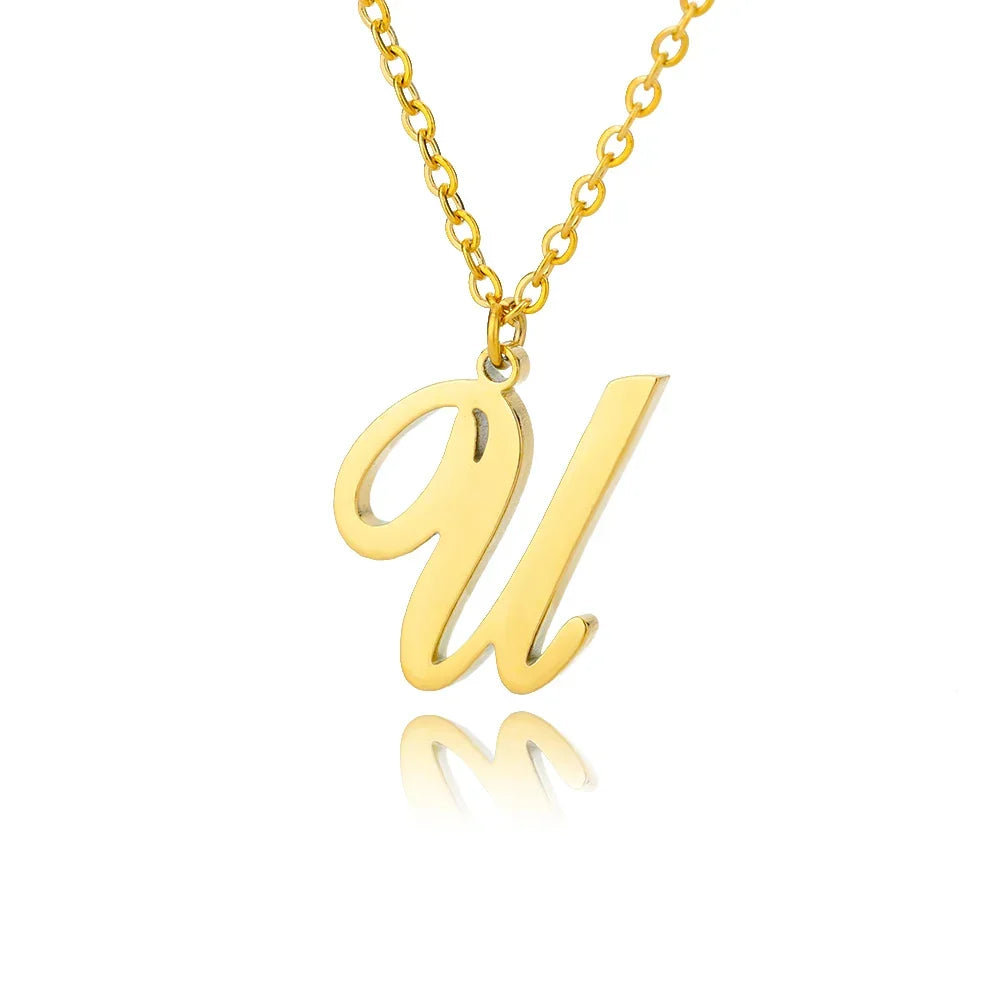 Collier avec pendentif initiale pour femme - lettre