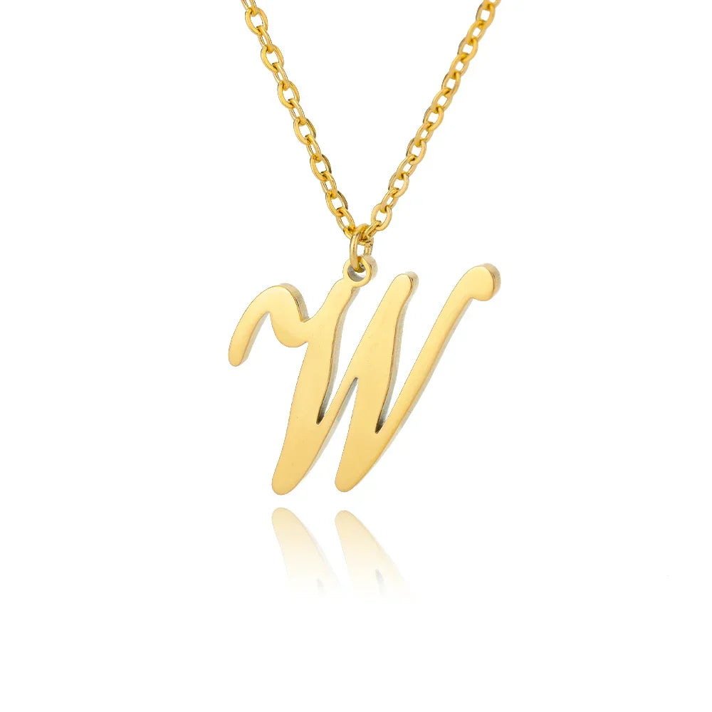 Collier avec pendentif initiale pour femme - lettre
