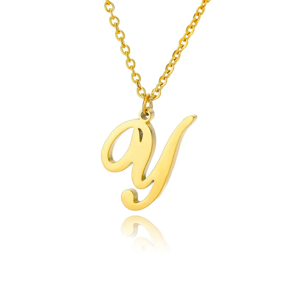 Collier avec pendentif initiale pour femme y
