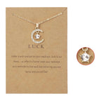 Necklace with Moon Pendant in Rhinestone Birthstone