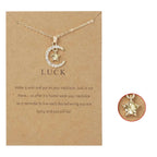 Necklace with Moon Pendant in Rhinestone Birthstone