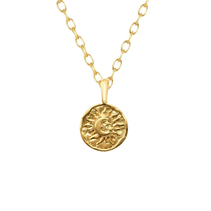 Necklace with Moon Pendant for Women gold