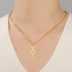 Collier avec pendentif Messianique Menorah et de l'étoile de David or