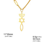 Collier avec pendentif Messianique Menorah et de l'étoile de David or