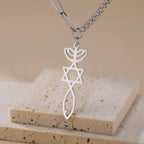 Collier avec pendentif Messianique Menorah et de l'étoile de David argent