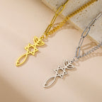 Collier avec pendentif Messianique Menorah et de l'étoile de David or