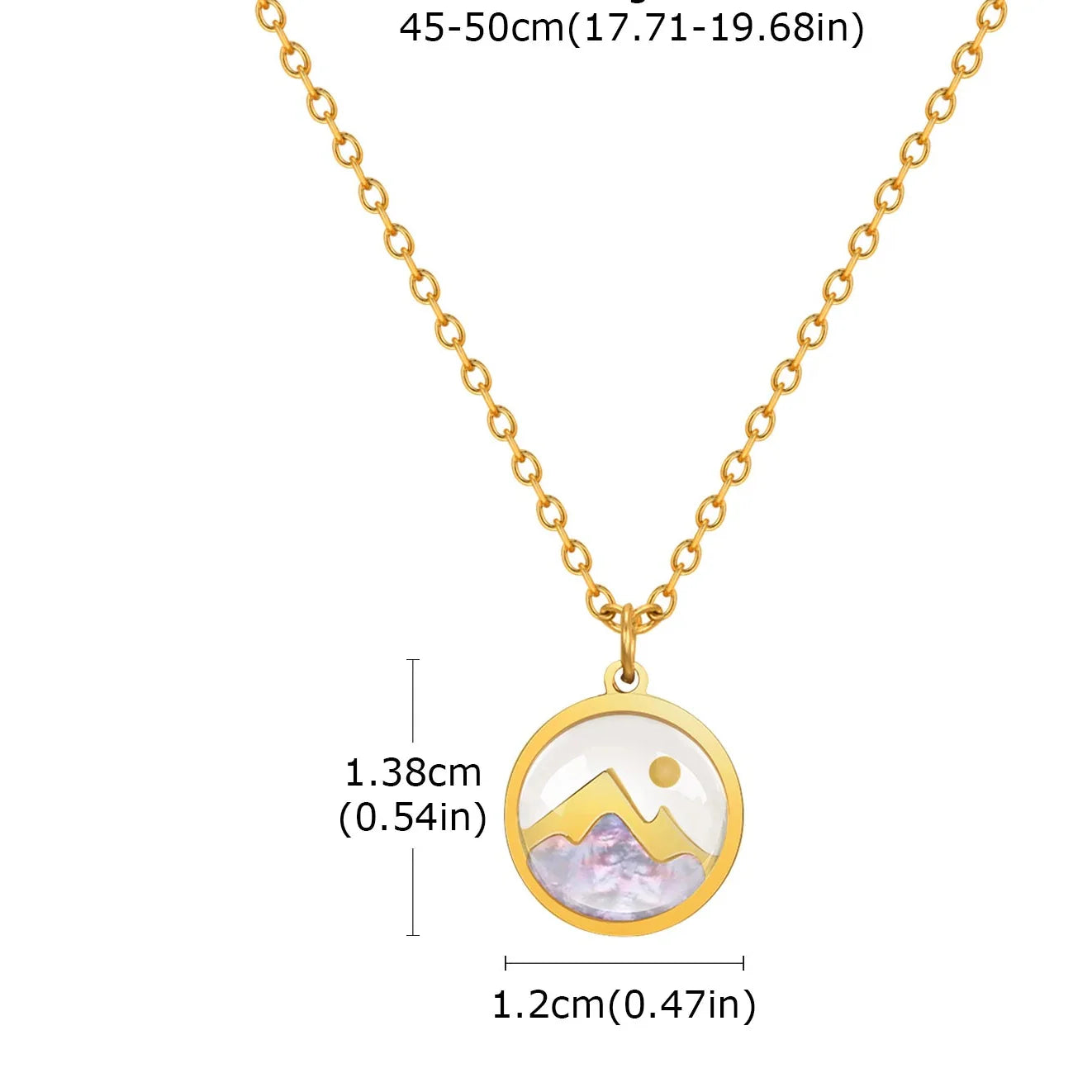 Necklace with Mountain and Moon Pendant