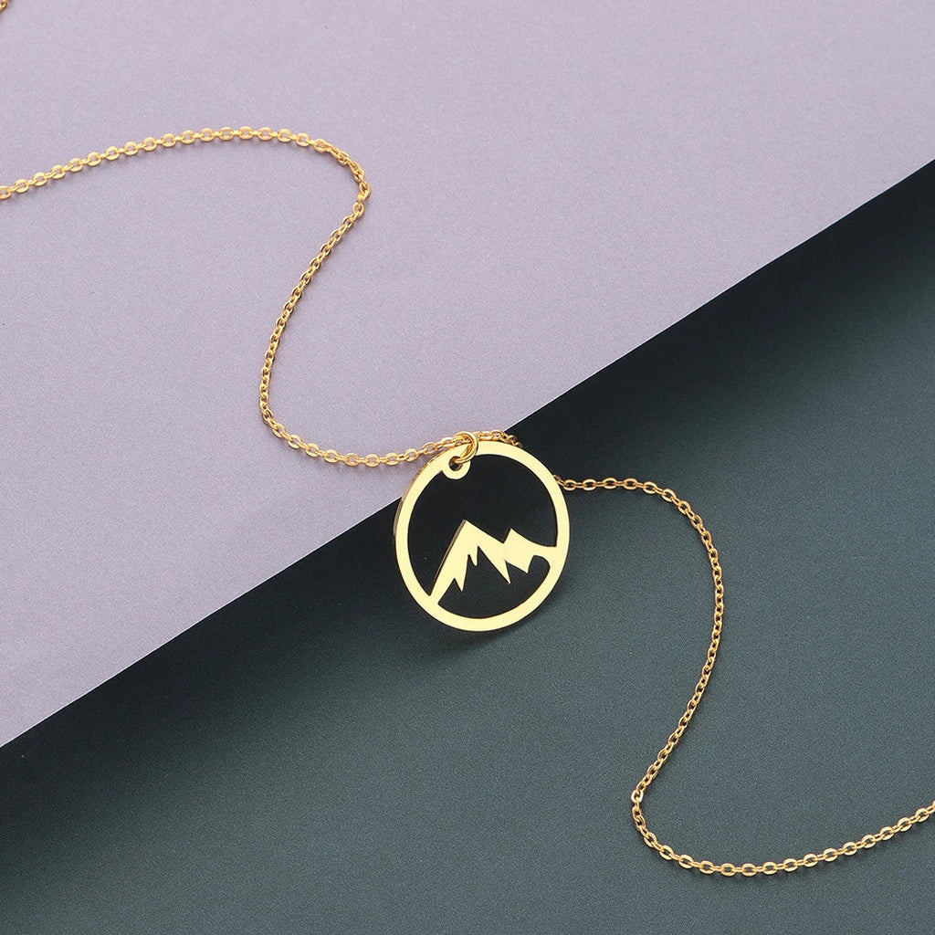 Collier avec Pendentif Montagne pour Homme ou Femme or
